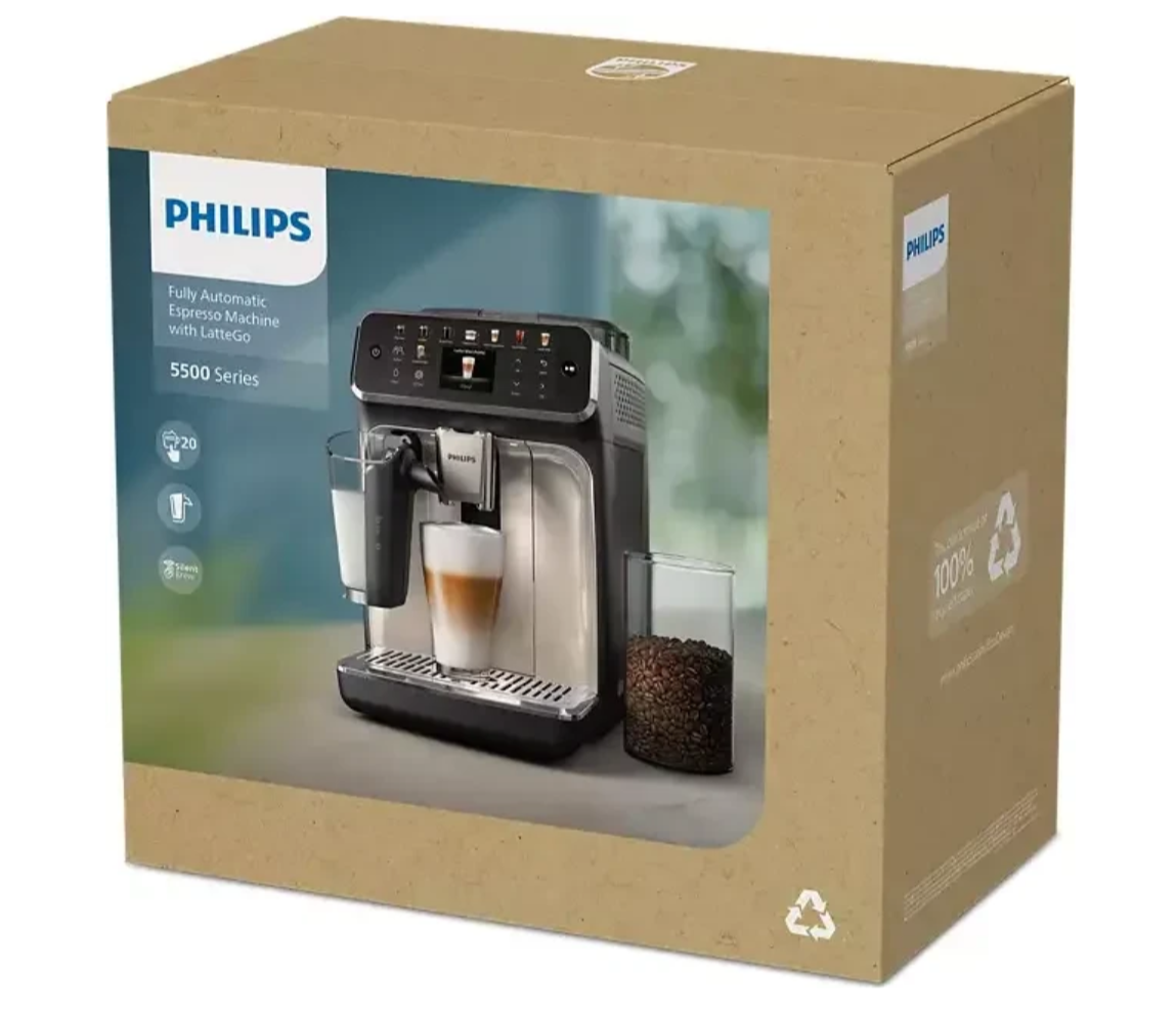 PHILIPS EP5447/90 Serie 5400 LatteGo 11 Kaffeespezialitäten Kaffeevollautomat Schwarz/Chrom